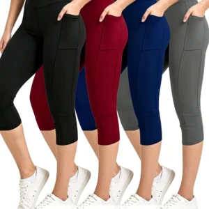 Women's High-Waisted Capri Leggings Tummy Control Fitness